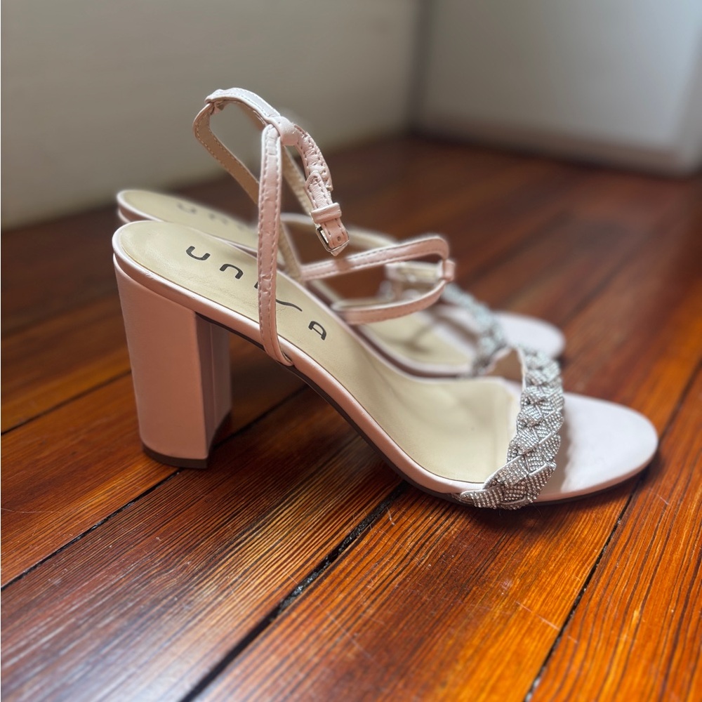 Unisa Pink Embellished 3inch Heels for Special Occasions